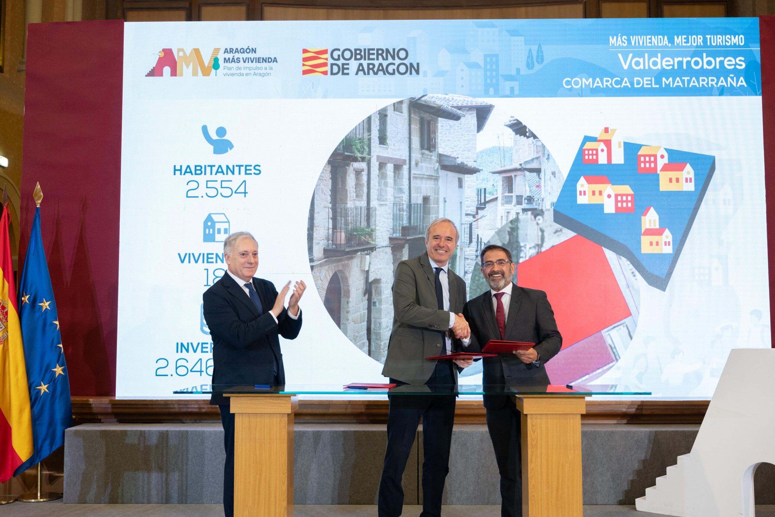 Presentación del Plan Aragón Más Vivienda en Valderrobres El presidente de Aragón presenta en Valderrobres una nueva iniciativa del Plan Aragón Más Vivienda para impulsar vivienda y turismo en el Matarraña.